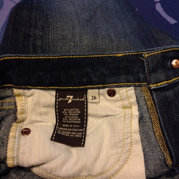 7 For All Mankind Straight Leg Denim Jeans 26 - Picture 7 of 7
